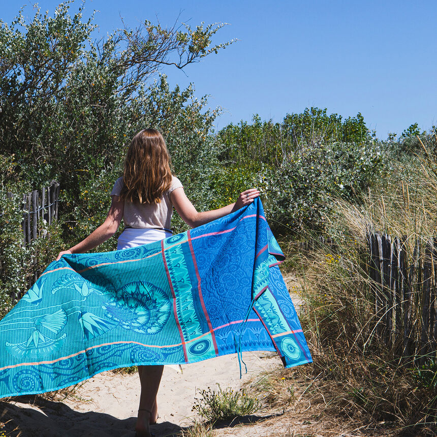 Telo da spiaggia Holi Saphir 100x200 100% cotone, , hi-res image number 0
